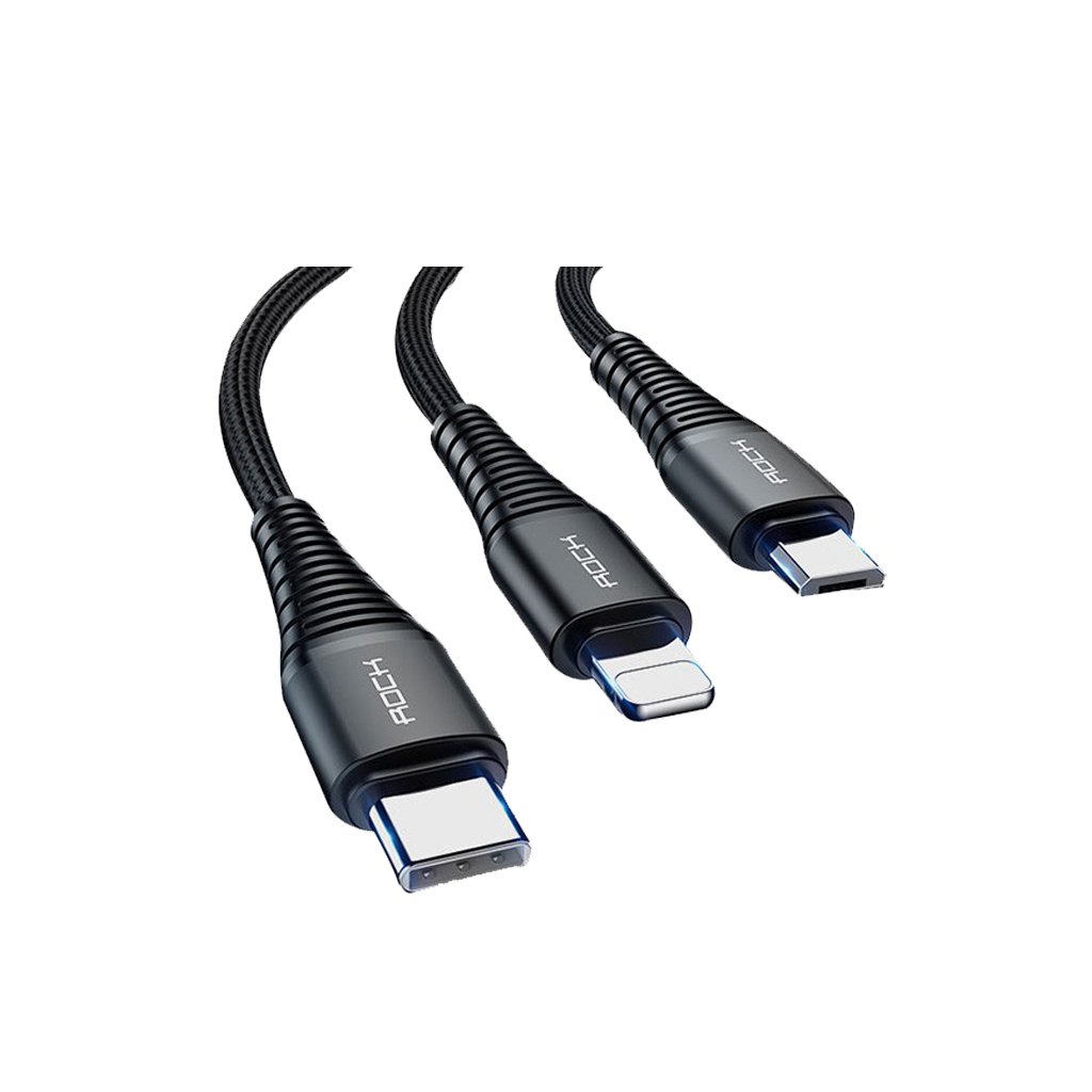 Rock Hi-Tensile 3-in-1 USB Charging Cable