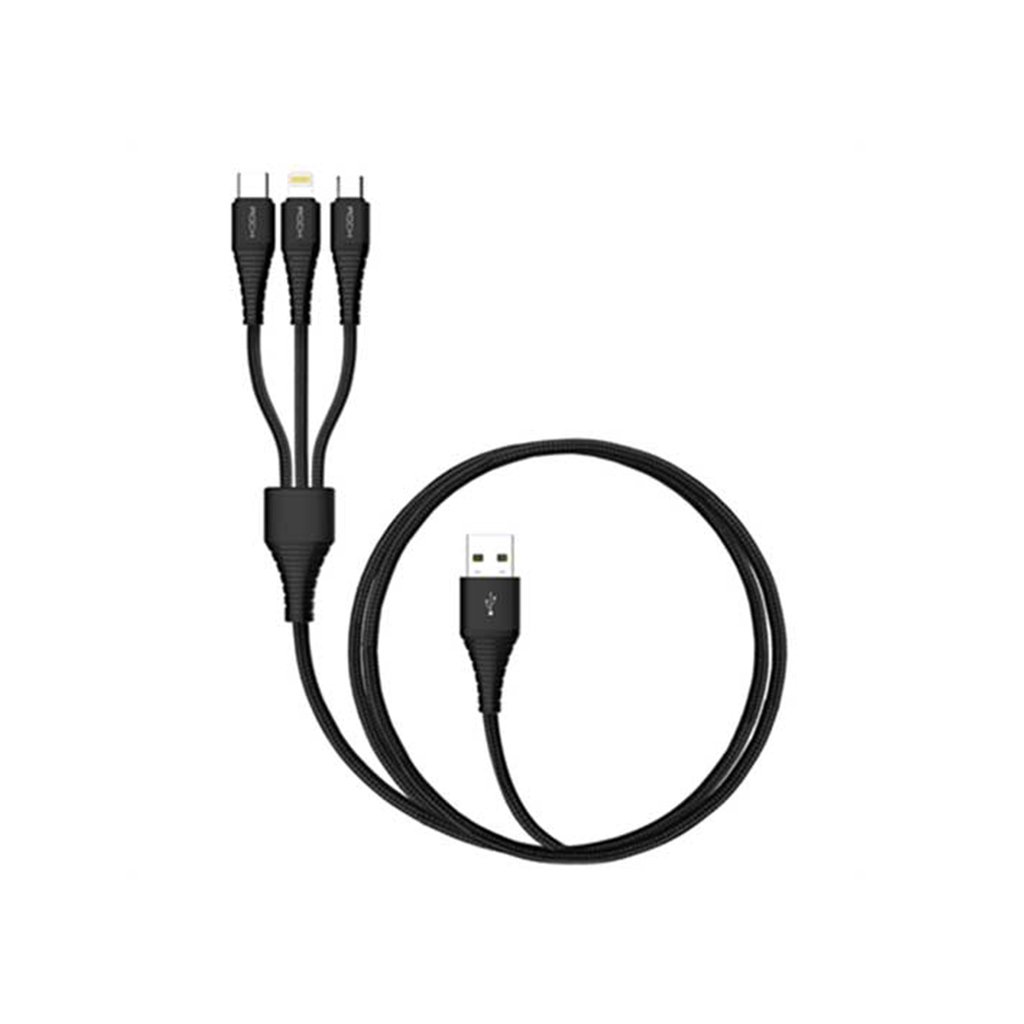 Rock Hi-Tensile 3-in-1 USB Charging Cable