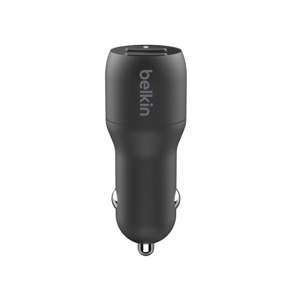 Belkin Dual USB-A Car Charger 24W with Lightning Cable 1M