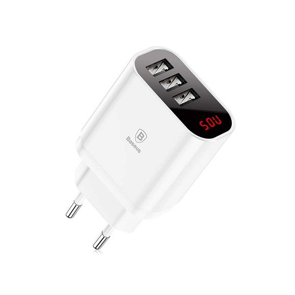 Baseus Mirror Lake Digital Display 3 USB Travel Charger