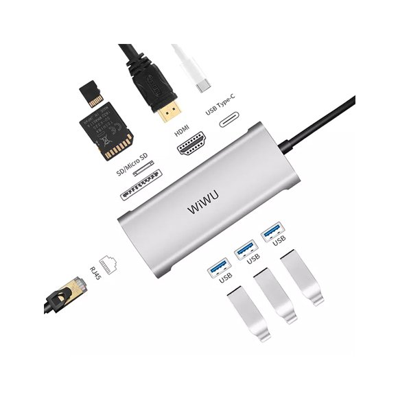WiWU Alpha 8 in 1 USB-C Hub A831HRT