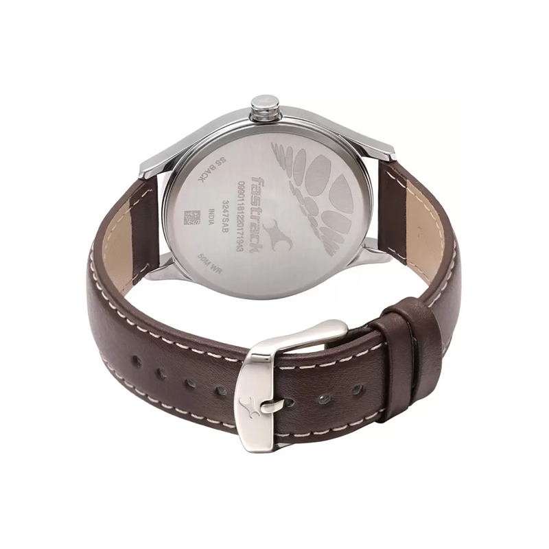 Fastrack Bare Basics 3247SL01 Quartz Analog Leather Strap Men’s Watch