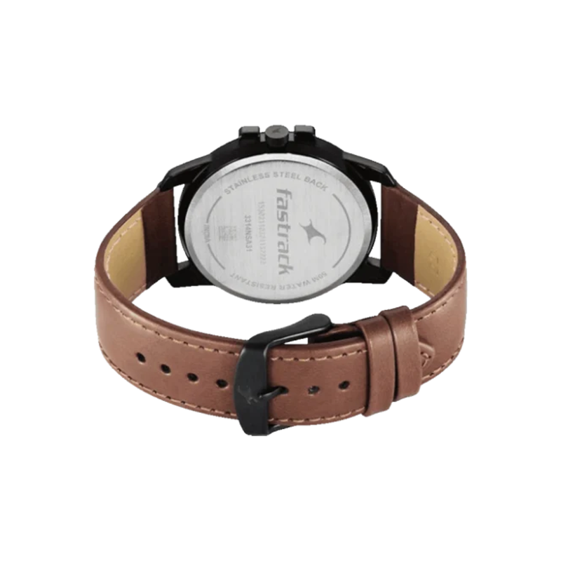 Fastrack Pulse Quartz 3314NL01 Analog Leather Strap Men's Watch