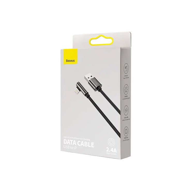 Baseus Legend Series Elbow Fast Charging Data Cable USB to iP — Black