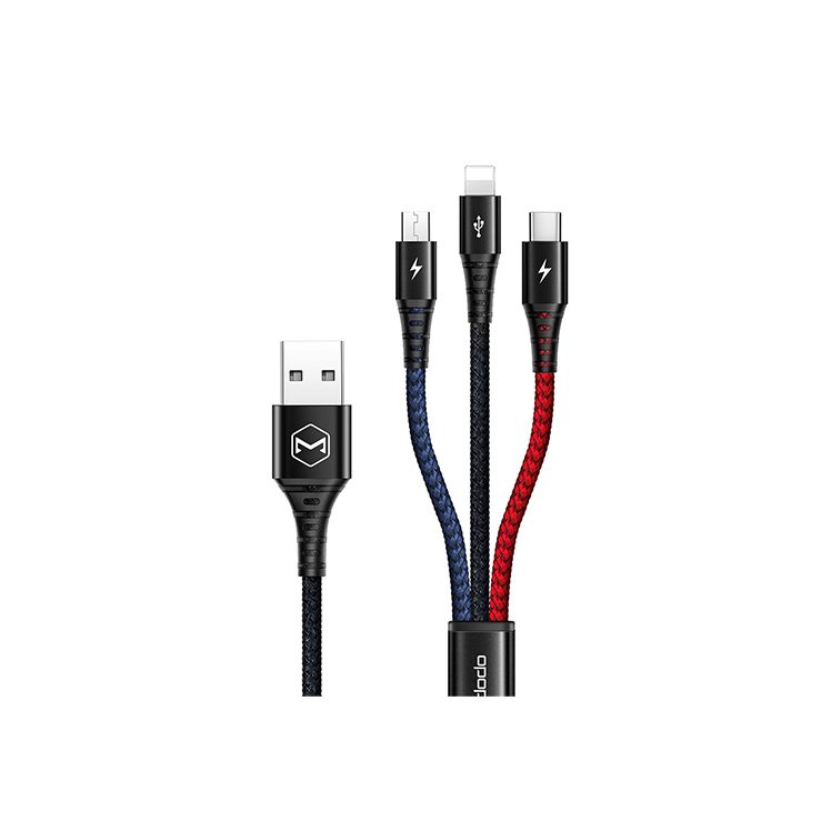 Mcdodo CA-622 2.4A 3 In One 3 Color 3 In 1 Cable 1.2M