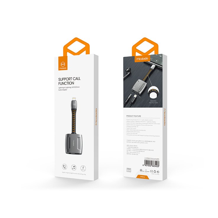 thumbnail image 2 of IPhone 8-Pin To 3.5mm Headphone Adapter Dongle - 2-Port Aux Cord Converter - Lot 2 of 5