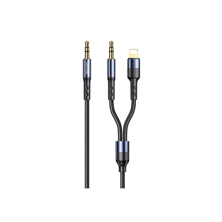 Usams US-SJ554 2 in 1 3.5mm + Lightining to 3.5mm Audio Cable 1.2m