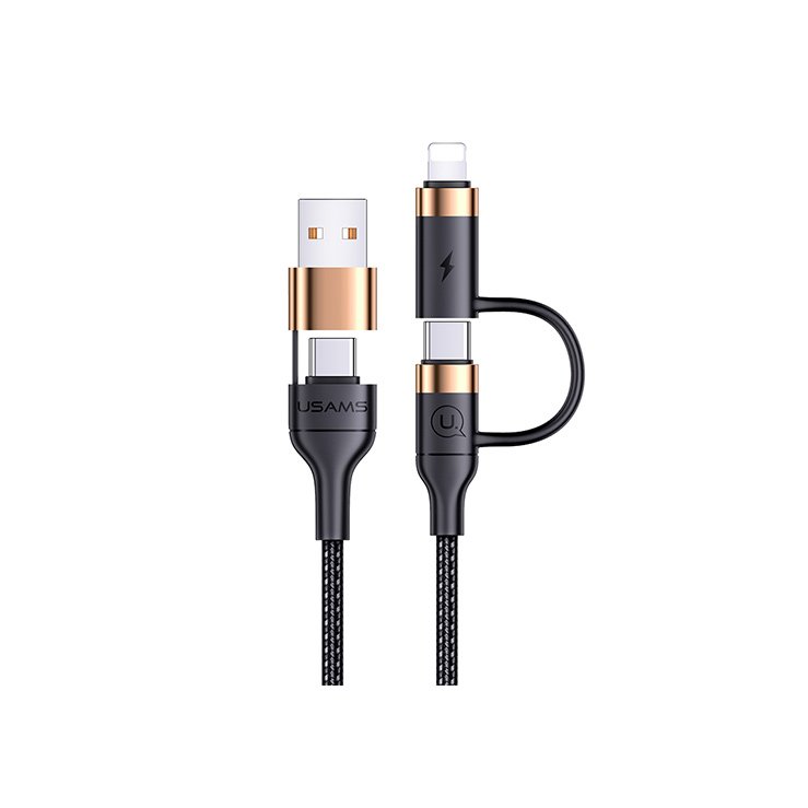 Usams US-SJ483 USB + Type-C to Type-C + Lightining PD Fast Charging & Data Cable