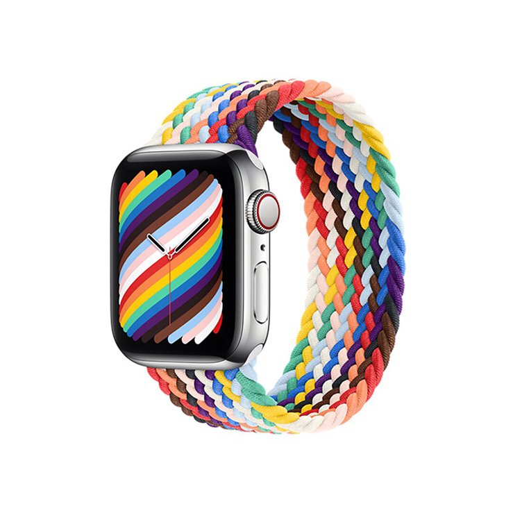 Woven Single loop Strap for Apple Watch - Rainbow