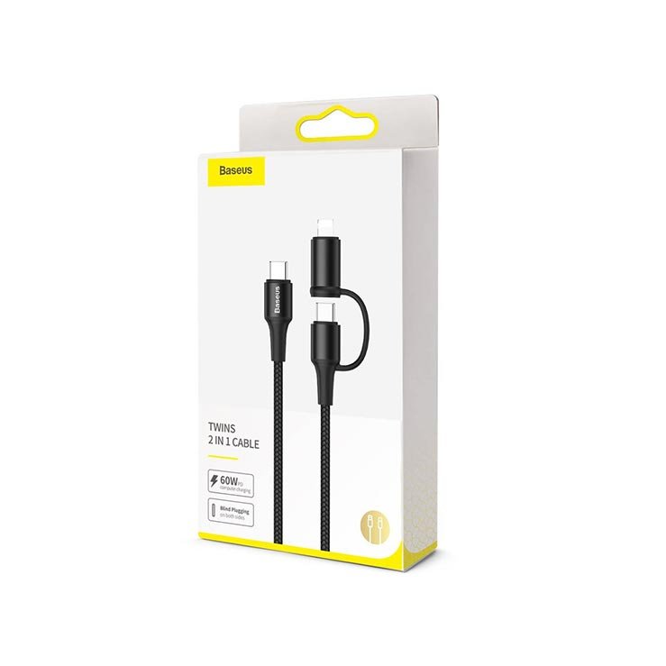 Baseus Twins 2 in 1 Cable Type-C to iP PD 60W