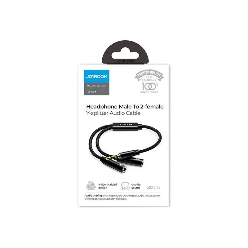 Joyroom SY-A04 Headphone Male to Female Y-Splitter Audio Cable