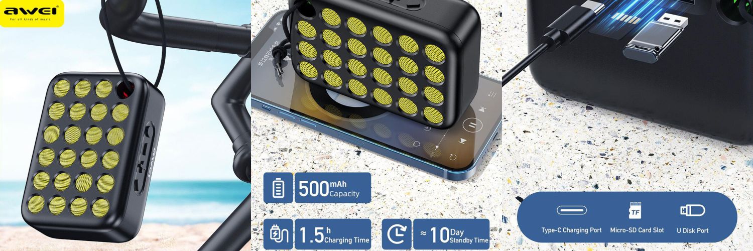AWEI Y385 Mini Portable Wireless Speaker price in Bangladesh