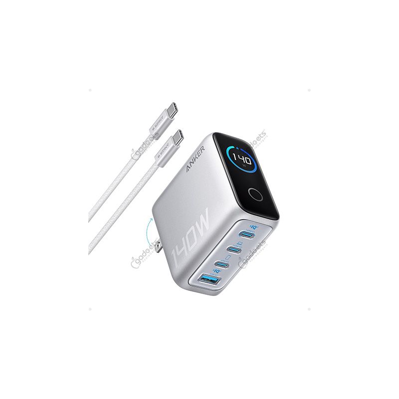 Anker Zolo 140W 4-Port Multi Device Charging GaN Power Adapter With Type-C Cable