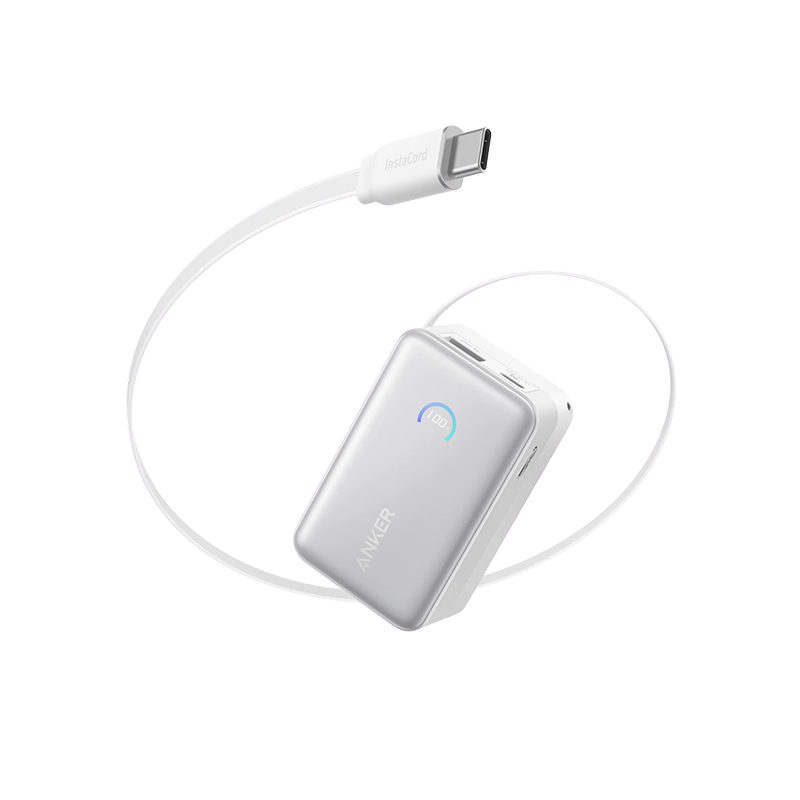 Anker A1638 Nano 45w Power Bank With Built In Retractable Usb C Cable