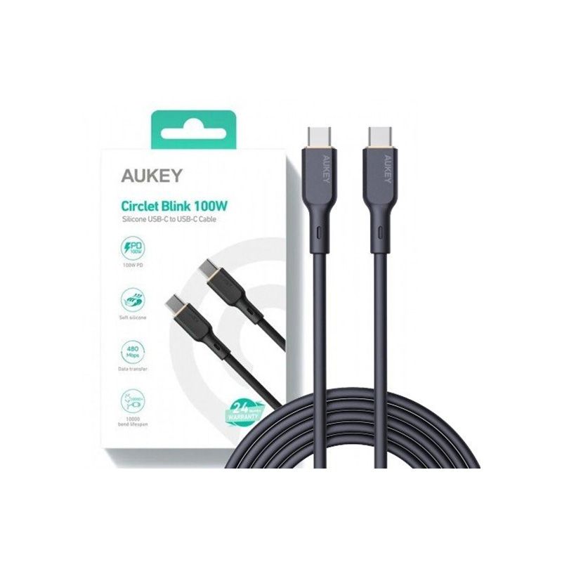 Aukey Circlet Blink 100W Silicone USB-C Cable - 1.8m