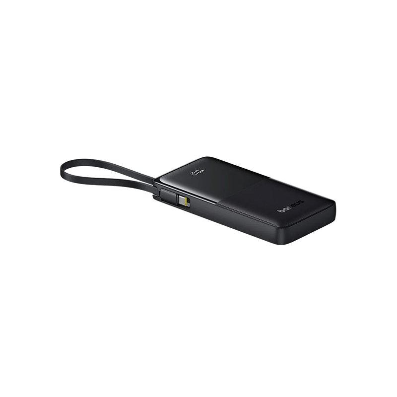 Baseus Bipow 2 20W Digital Display Power Bank With Built-in-USB-C Cable - 20000mAh