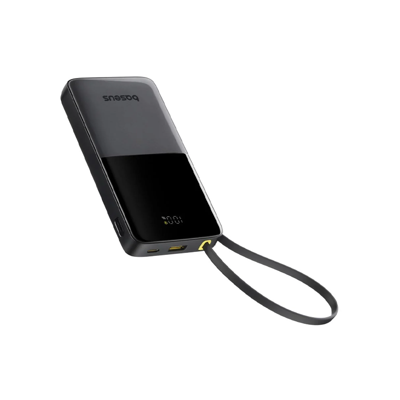 Baseus Bipow 2 20W Digital Display Power Bank With Built-in-USB-C Cable - 20000mAh