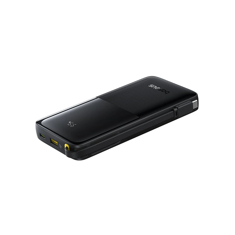 Baseus Bipow 2 20W Digital Display Power Bank With Built-in-USB-C Cable - 20000mAh