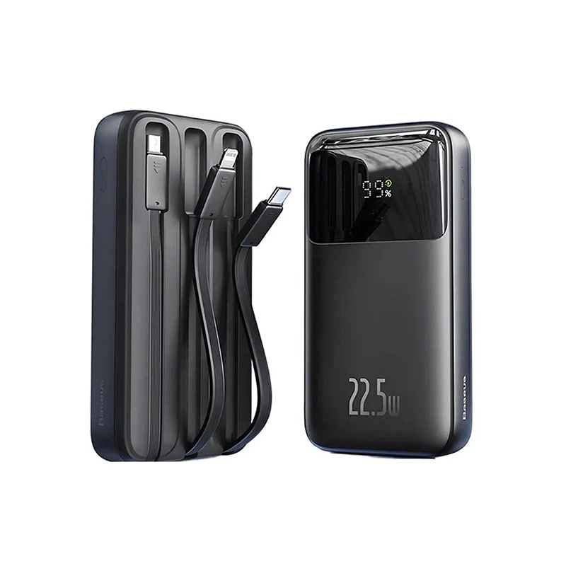 Baseus Comet Series Triple-Cable Digital Display Fast Charge Power Bank - 22.5W