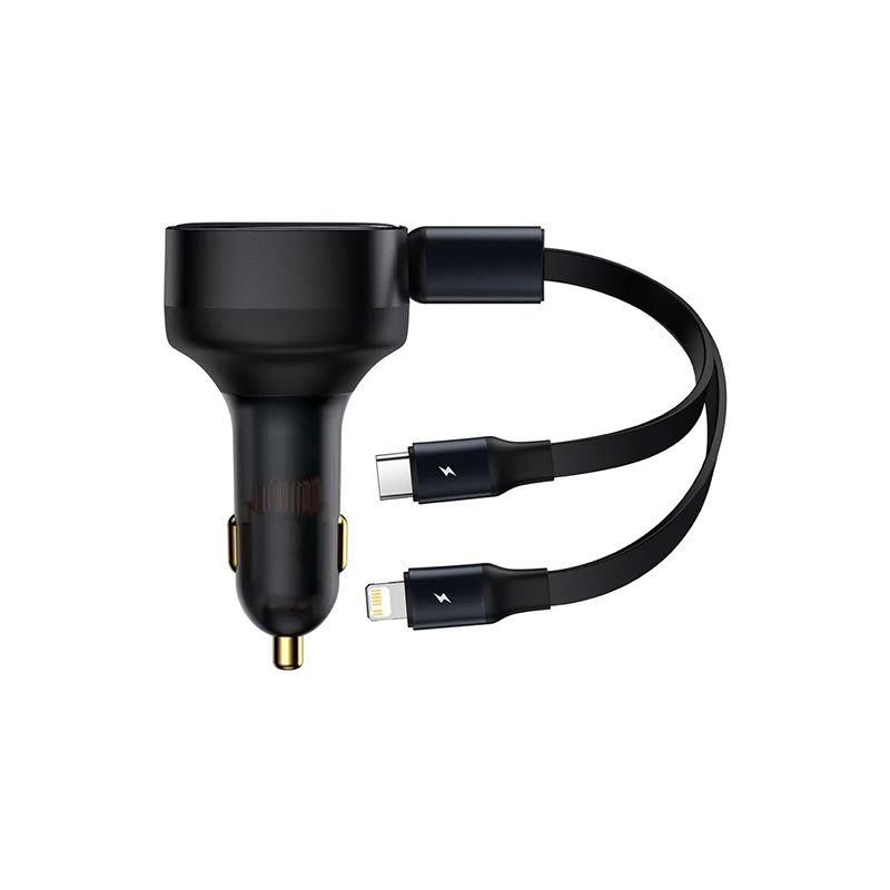 Baseus Enjoyment Retractable 2-in-1 Car Charger C+L 30W
