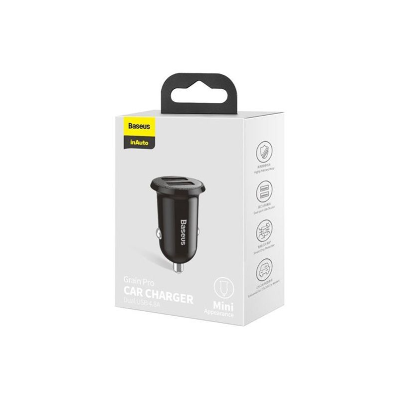 Baseus Grain Pro Car Charger Dual USB 4.8A