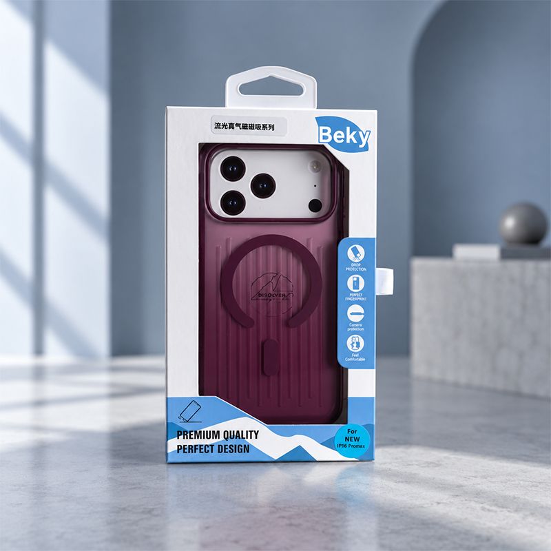 Beky Magnetic Ribbed Design sign Case for iPhone