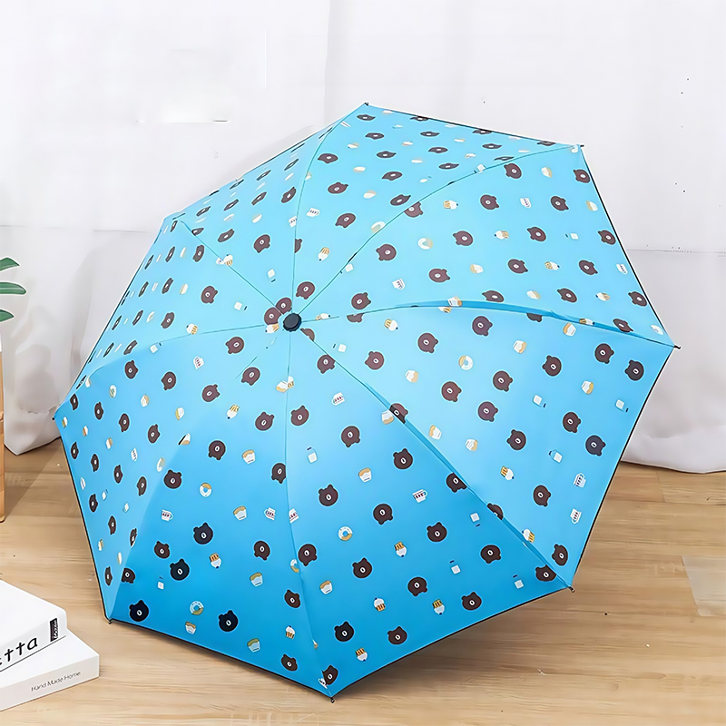 Bear Designed 21-inch 8-Rib 3-Fold Umbrella