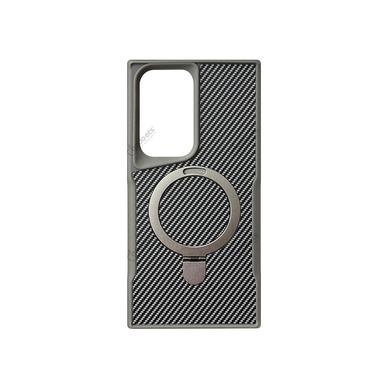 Carbon Texture MagSafe Kickstand Case for Galaxy S24 Ultra