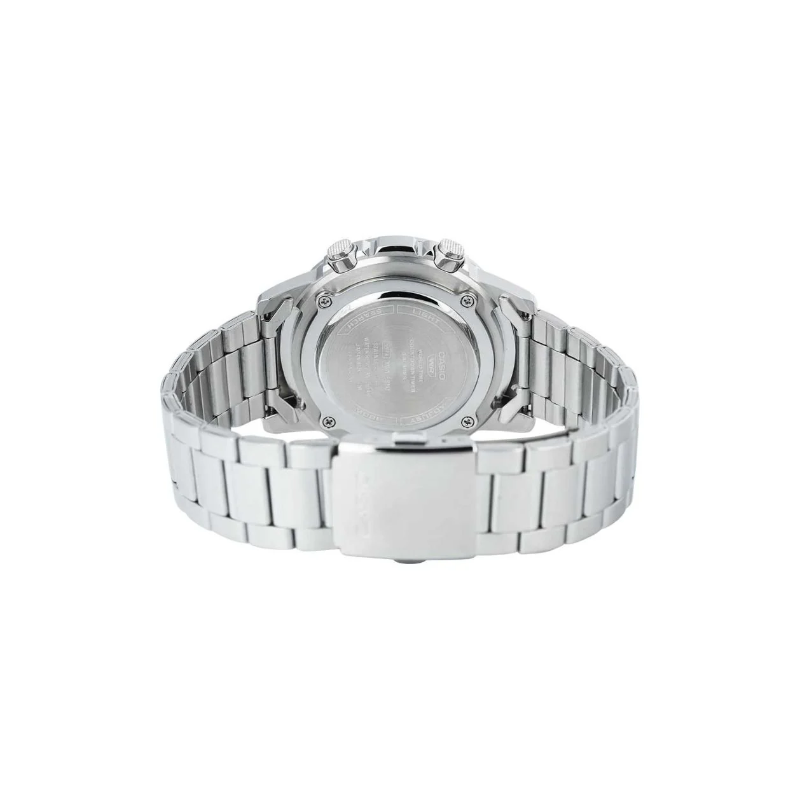 Casio Illuminator Amw 880d 9avdf Dual Time Stainless Steel Mens Watch