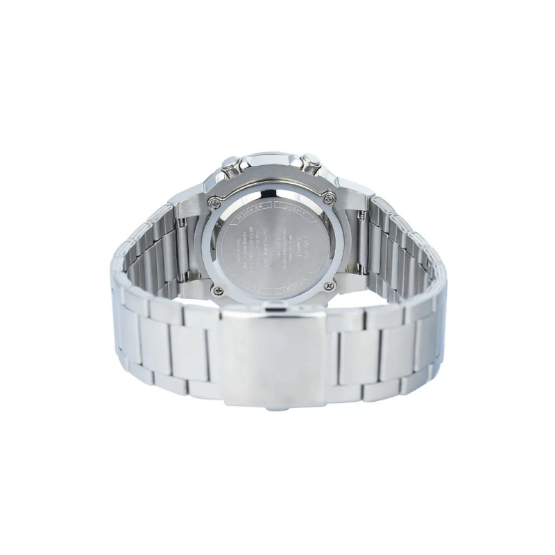 Casio Standard Dual Time Amw 870da 3avdf Stainless Steel Mens Watch