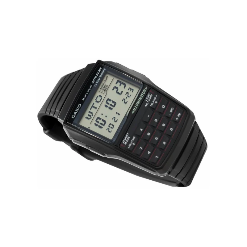 Casio Vintage Dbc 32 1adf Calculator Data Bank Resin Belt Mens Watch