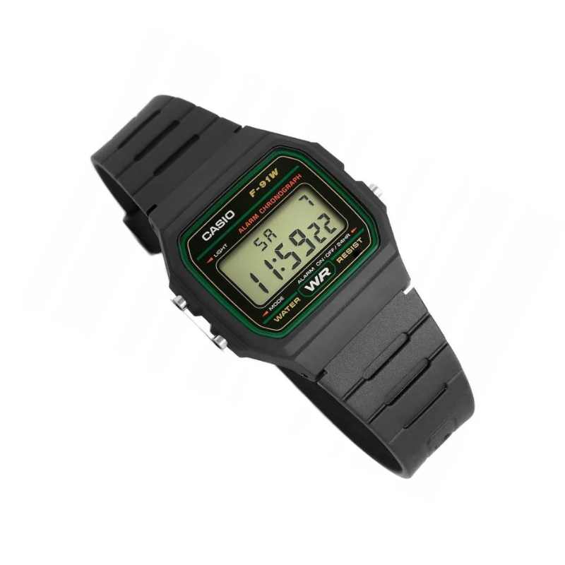 Casio Vintage F-91W-3DG Digital Resin Band Unisex Watch