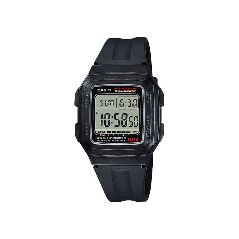Casio Youth F-201WA-1ADF Dual Time Digital Resin Band Unisex Watch