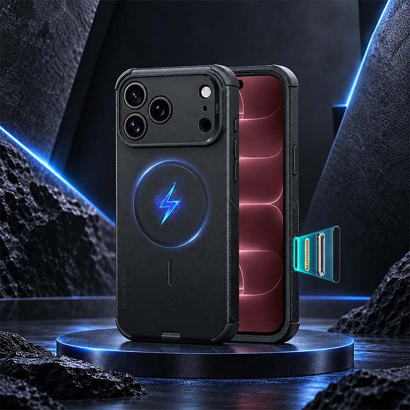 ESR Cyber Tough Magnetic Case Camera Control with Flex Stand for iPhone 18 Series