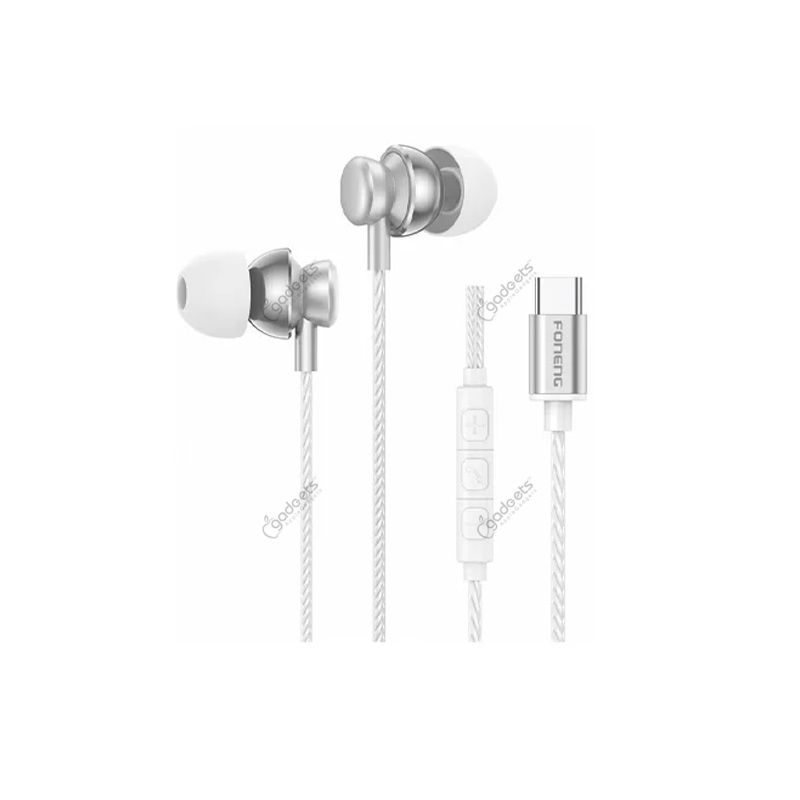 FONENG T67 Type-C In-Ear Heavy Bass Wired Earphone