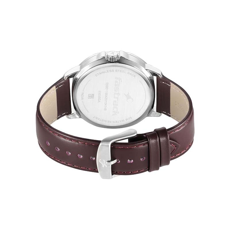 Fastrack Exuberant Quartz 3303SL01 Analog Date Leather Strap Men's Watch