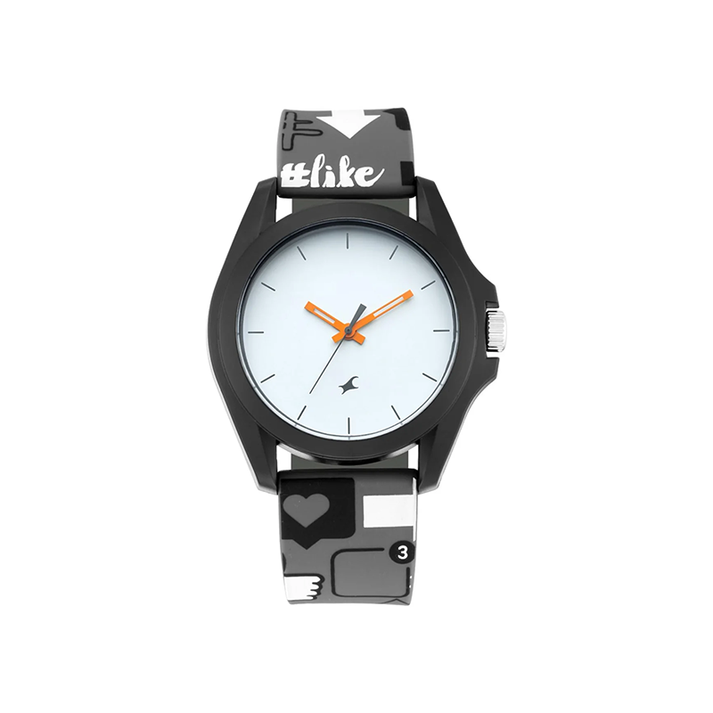 Fastrack Hashtag Quartz 68011PP04 Analog Silicone Strap Unisex Watch