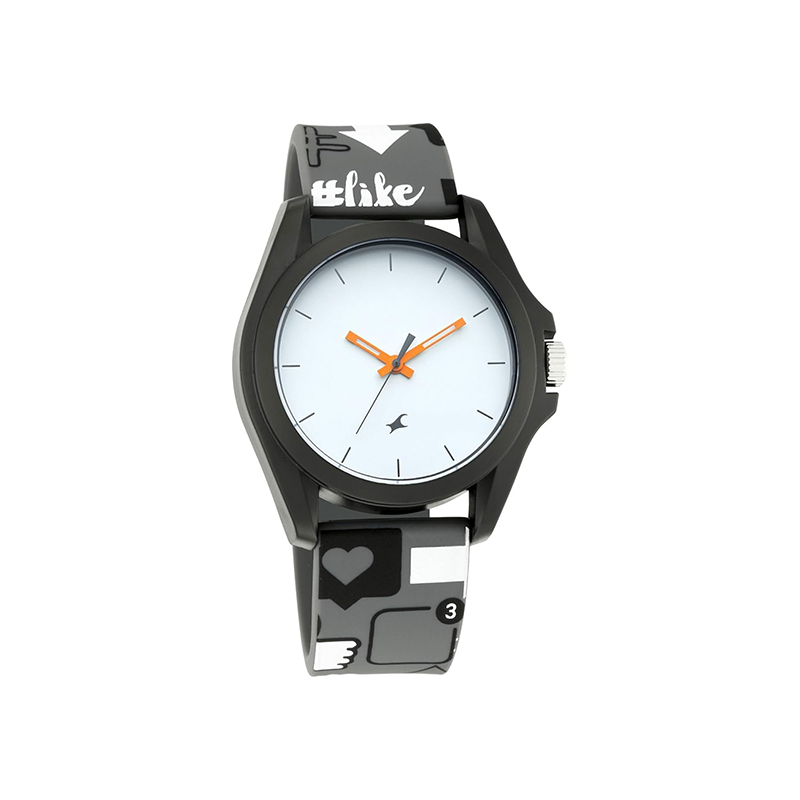 Fastrack Hashtag Quartz 68011PP04 Analog Silicone Strap Unisex Watch