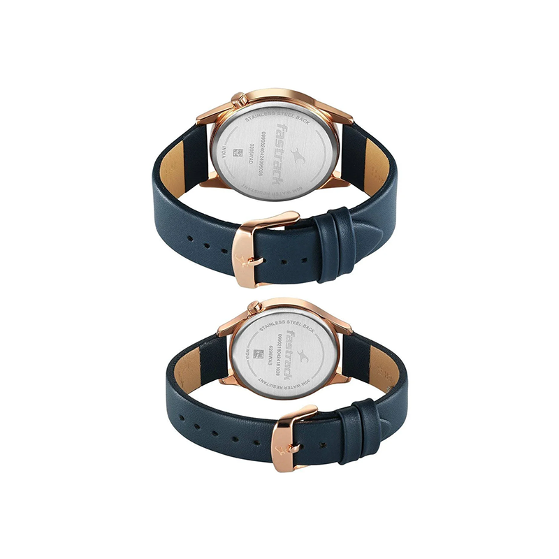 Fastrack Mixmatched Quartz 33056296WL01 Analog Leather Strap Couple Watch