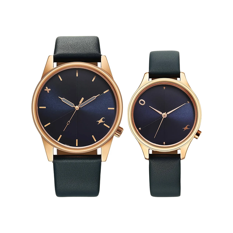 Fastrack Mixmatched Quartz 33056296WL01 Analog Leather Strap Couple Watch