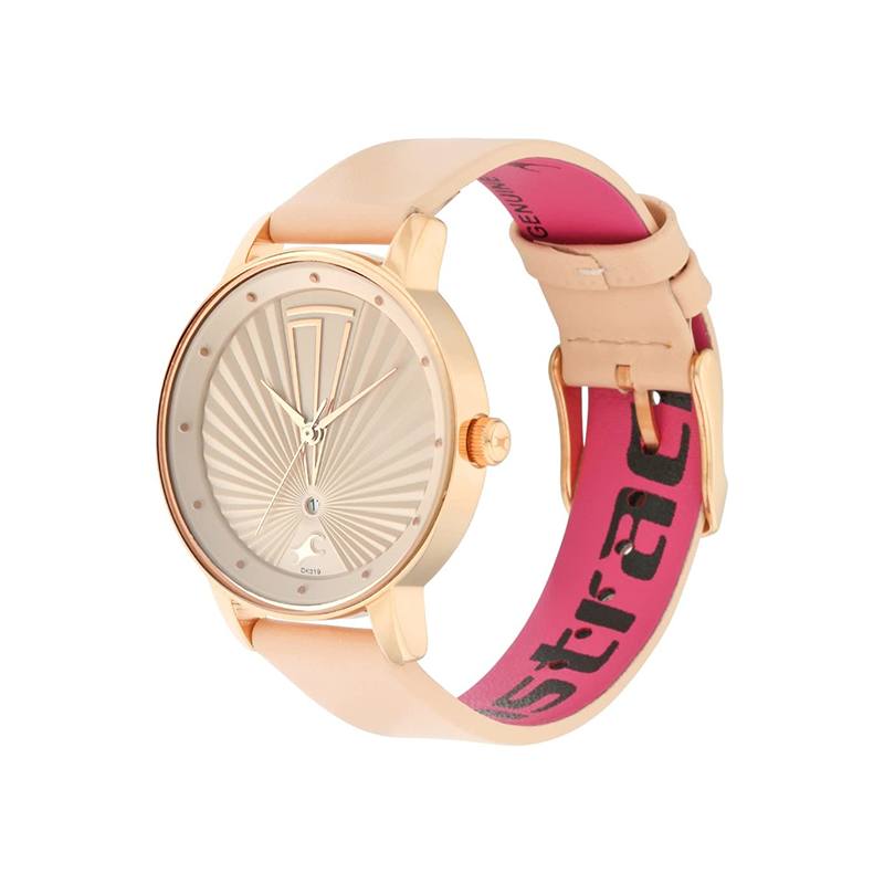 Fastrack Ruffles 6206wl01 Leather Strap Women's Watch
