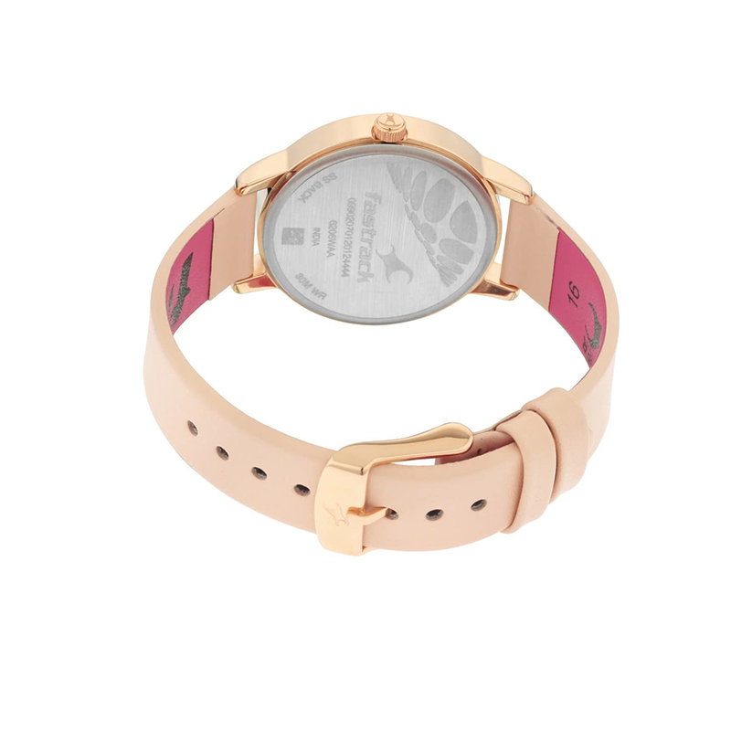 Fastrack Ruffles 6206wl01 Leather Strap Women's Watch