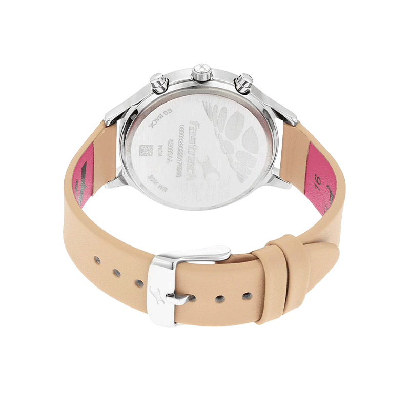 Fastrack Ruffles 6208SL01 Leather Strap Women's Watch