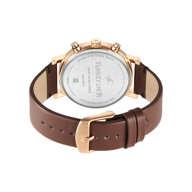 Fastrack Tick Tock Quartz 3287WL01 Multifunction Analog Leather Strap Men's Watch