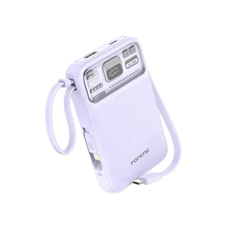 Foneng PX112 22.5W Magnetic With Dual Cables Wireless Power Bank - 10000mAh