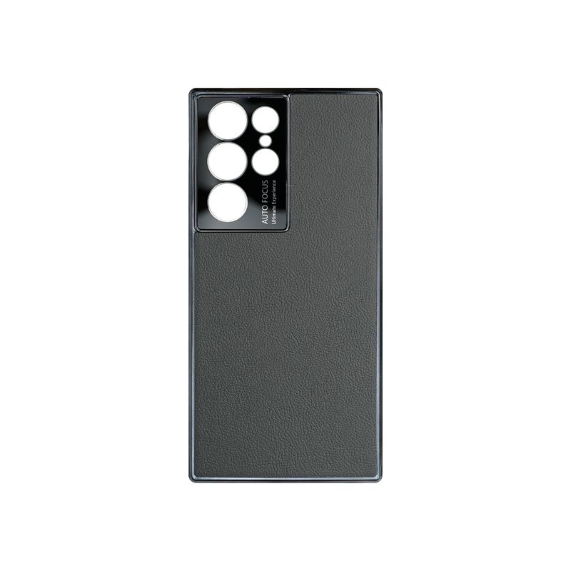 GKK Luxury Plating Leather Case with Lens Protection for Galaxy S22 Ultra