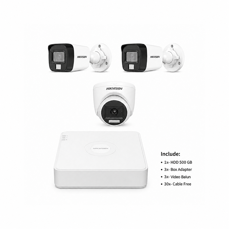 Hikvision 3 Unit Security Package