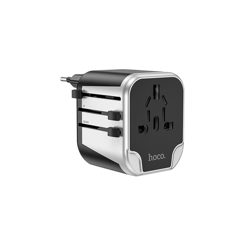 Hoco AC5 2 USB+1 Socket Universal Conversion Charger