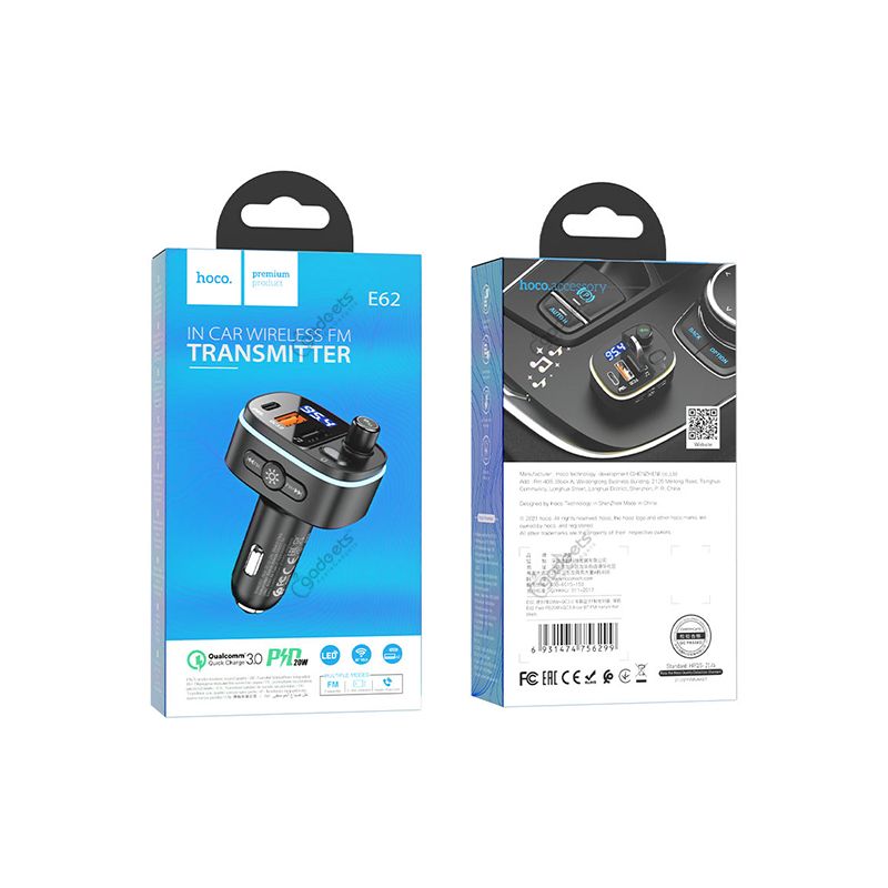 Hoco E62 Fast PD20W + QC 3.0 BT Car Charger