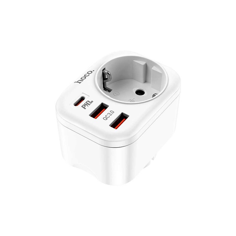Hoco NS3 3 USB + 1 Bit Multifunctional Safety Socket 4000W